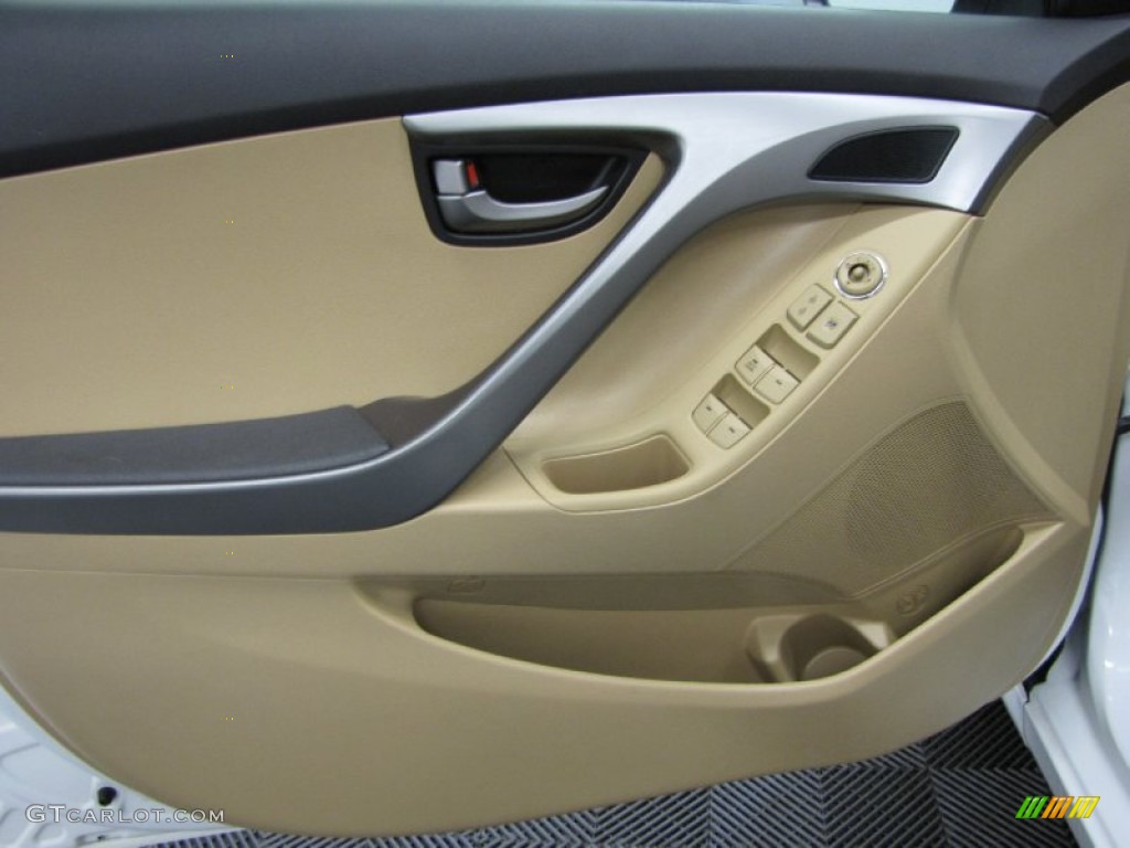 2011 Elantra GLS - Polar White / Beige photo #10