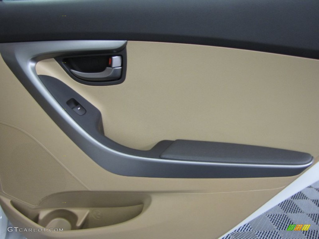 2011 Elantra GLS - Polar White / Beige photo #13