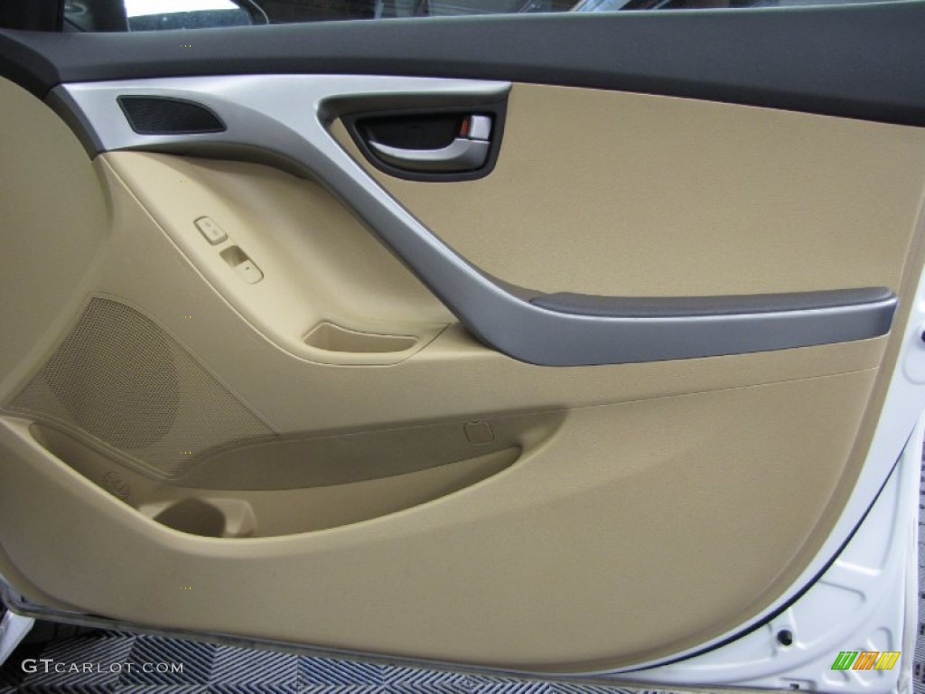 2011 Elantra GLS - Polar White / Beige photo #14