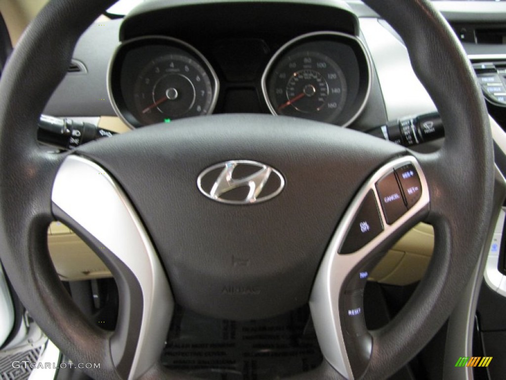 2011 Elantra GLS - Polar White / Beige photo #15