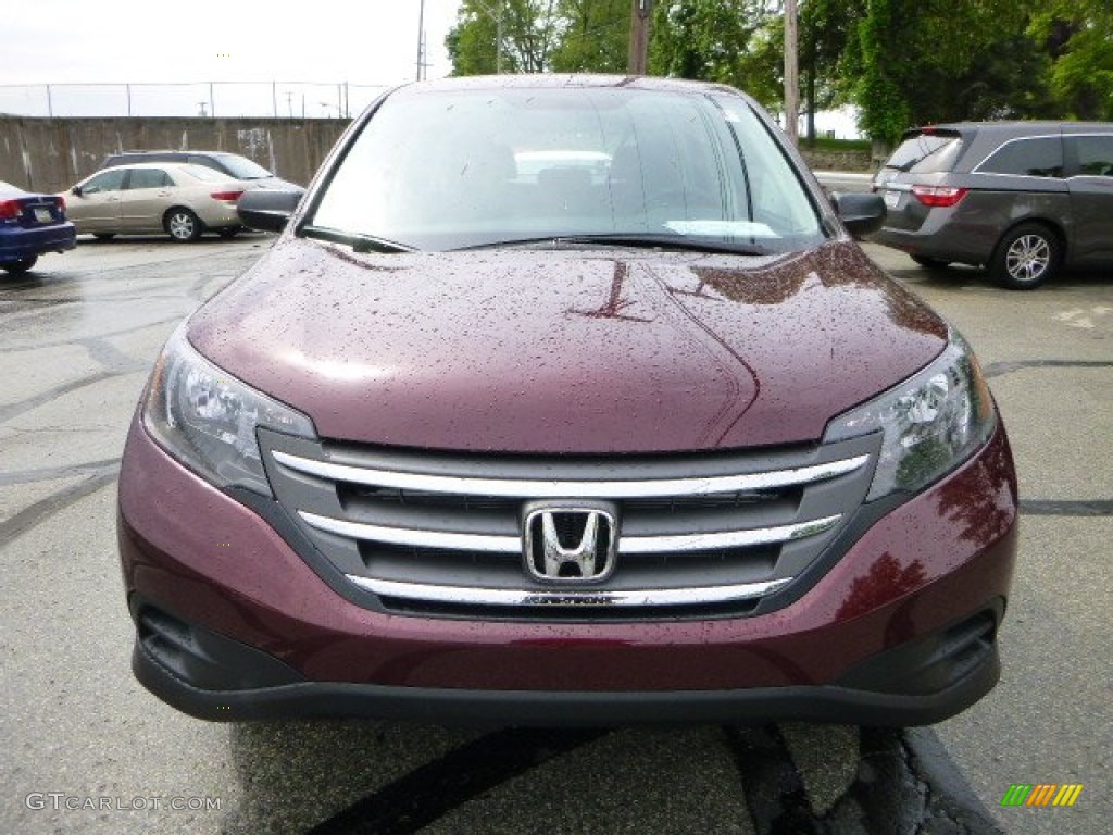 2013 CR-V LX AWD - Basque Red Pearl II / Gray photo #8