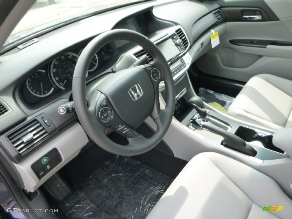 2013 Accord EX-L Sedan - Obsidian Blue Pearl / Gray photo #15