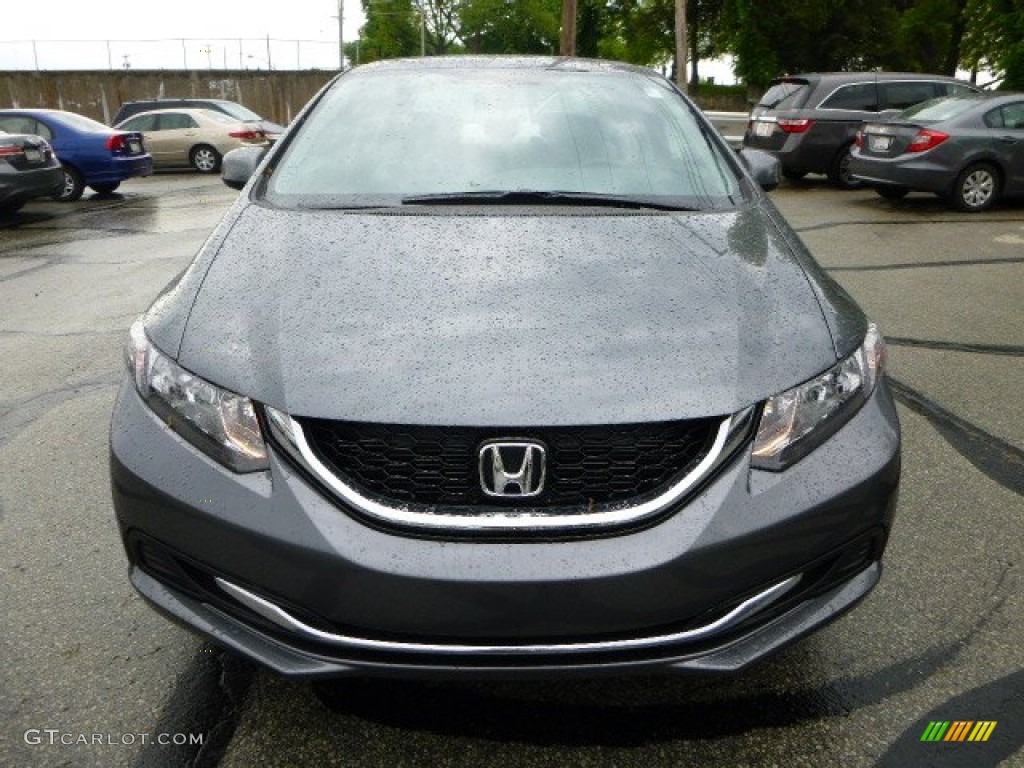 2013 Civic EX Sedan - Polished Metal Metallic / Gray photo #8