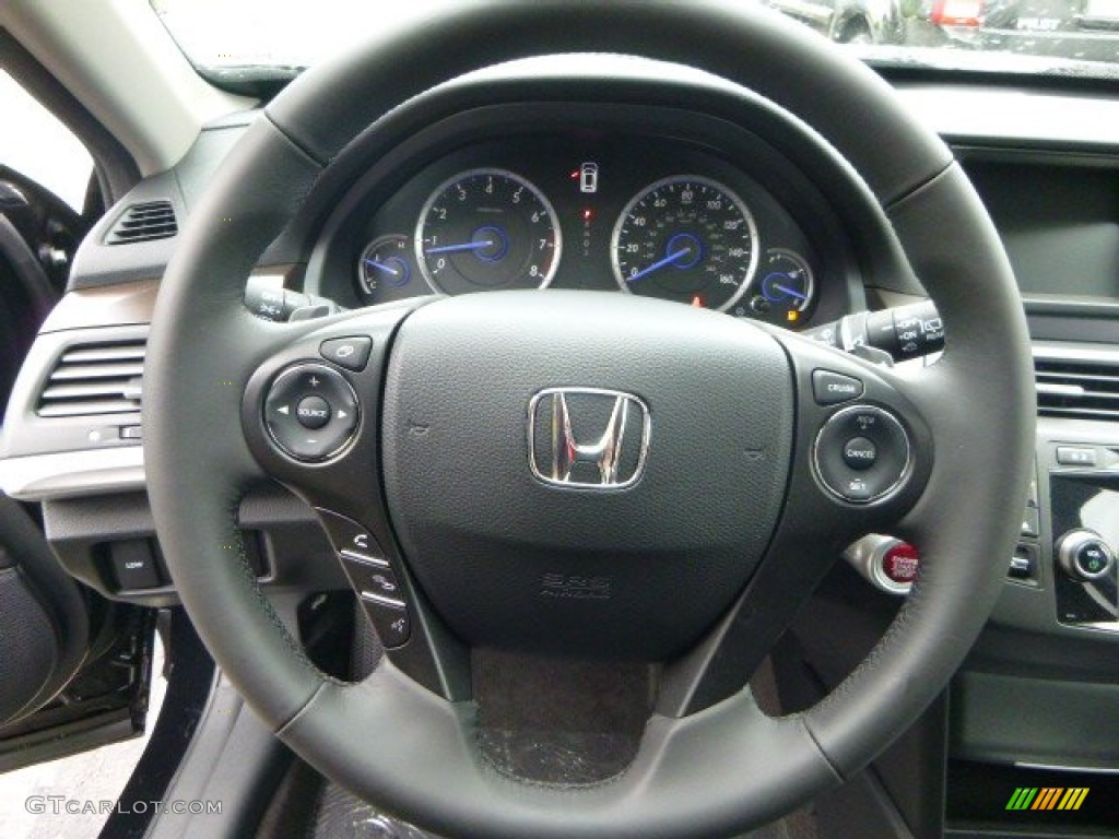 2013 Honda Crosstour EX-L V-6 4WD Black Steering Wheel Photo #80935653