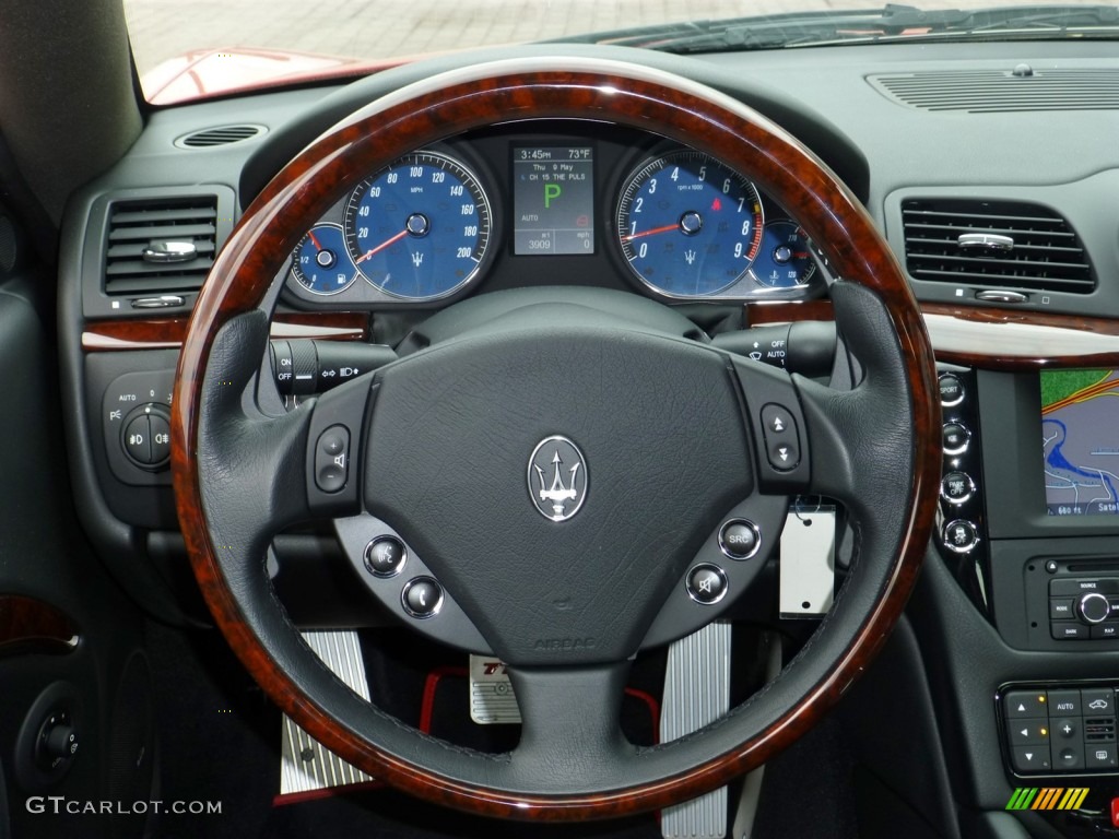 2012 Maserati GranTurismo S Automatic Nero Steering Wheel Photo #80935716