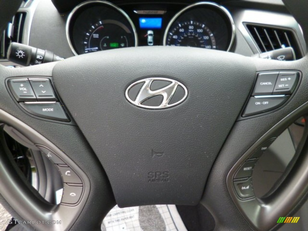 2012 Hyundai Sonata Hybrid Gray Steering Wheel Photo #80936041