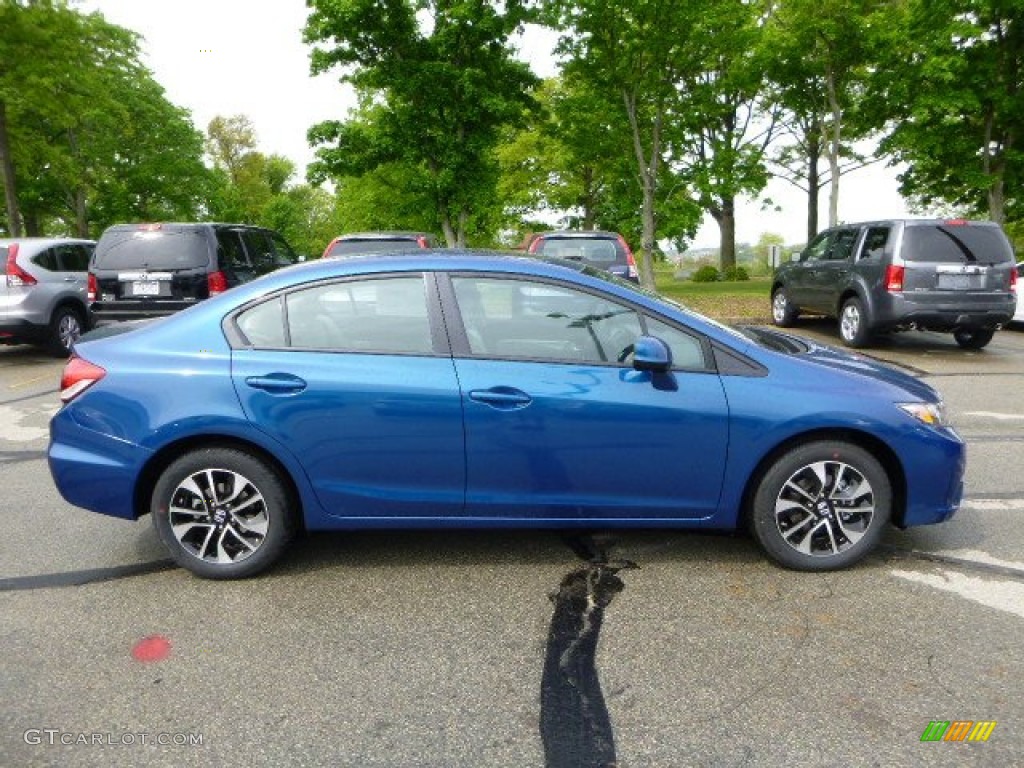 Dyno Blue Pearl 2013 Honda Civic EX Sedan Exterior Photo #80936826