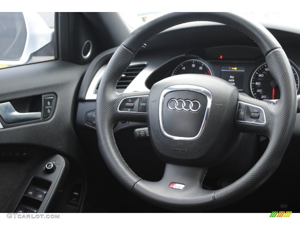 2011 Audi A4 2.0T quattro Sedan Black Steering Wheel Photo #80937416