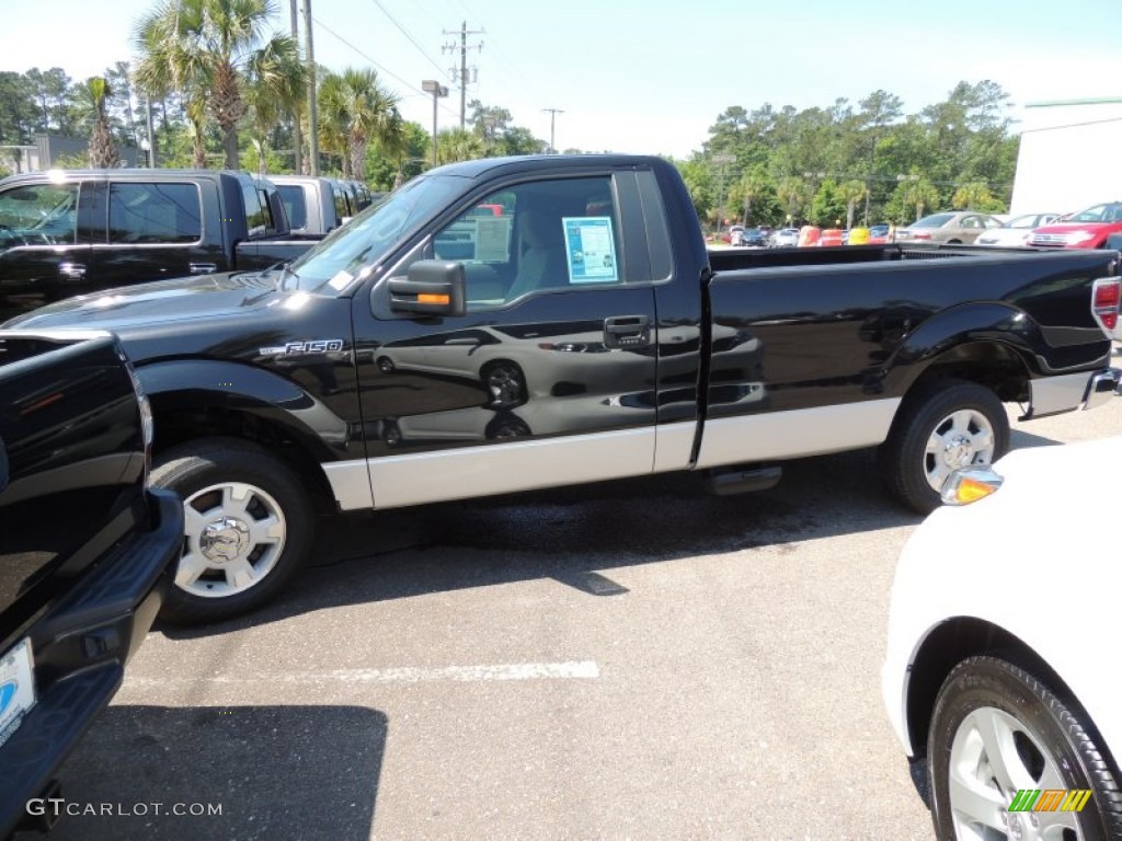 2010 F150 XLT Regular Cab - Tuxedo Black / Medium Stone photo #2