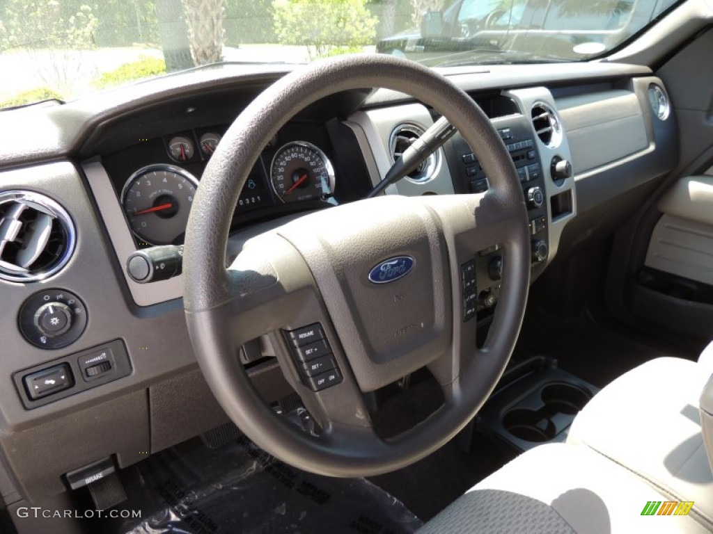 2010 Ford F150 XLT Regular Cab Medium Stone Steering Wheel Photo #80938104