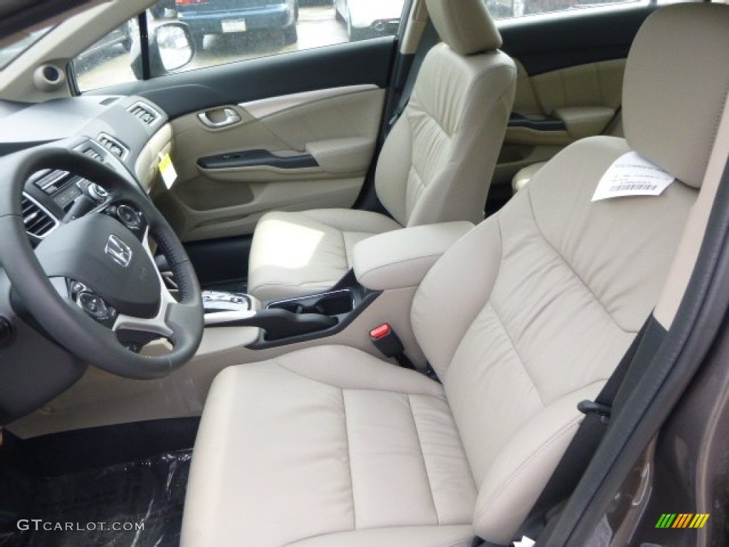 Beige Interior 2013 Honda Civic EX-L Sedan Photo #80938387