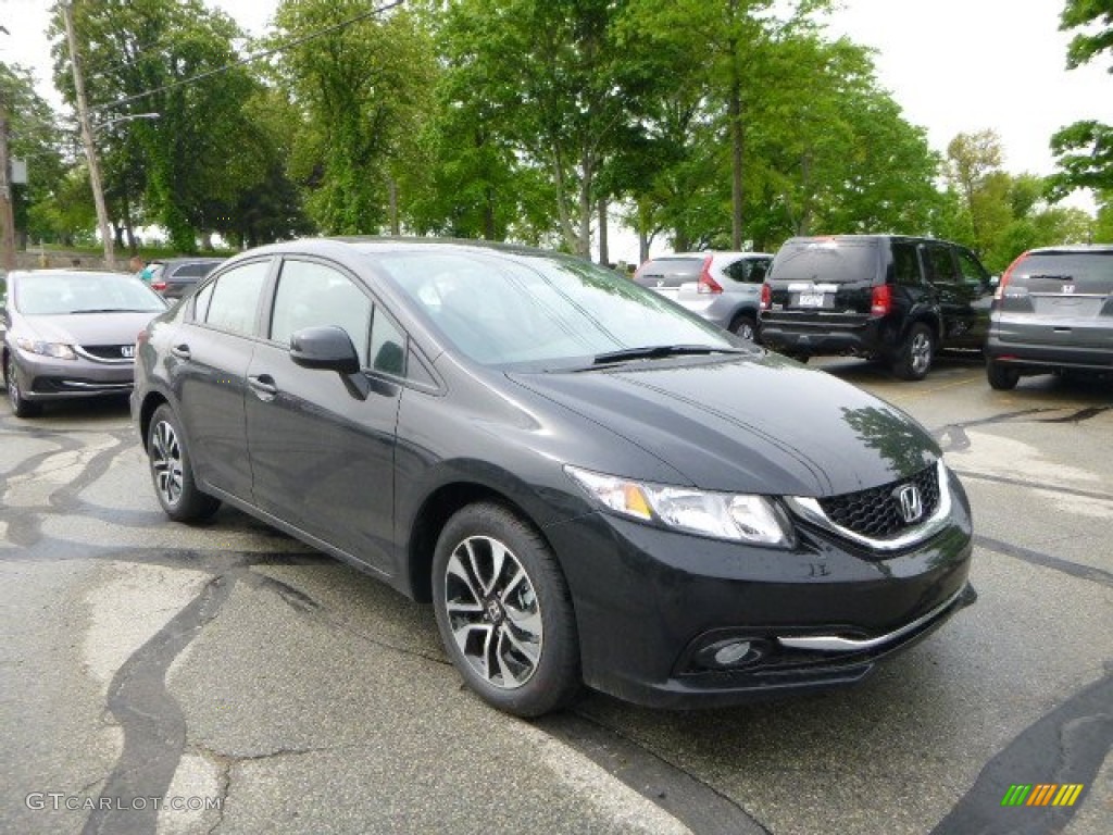 2013 Civic EX-L Sedan - Crystal Black Pearl / Black photo #1