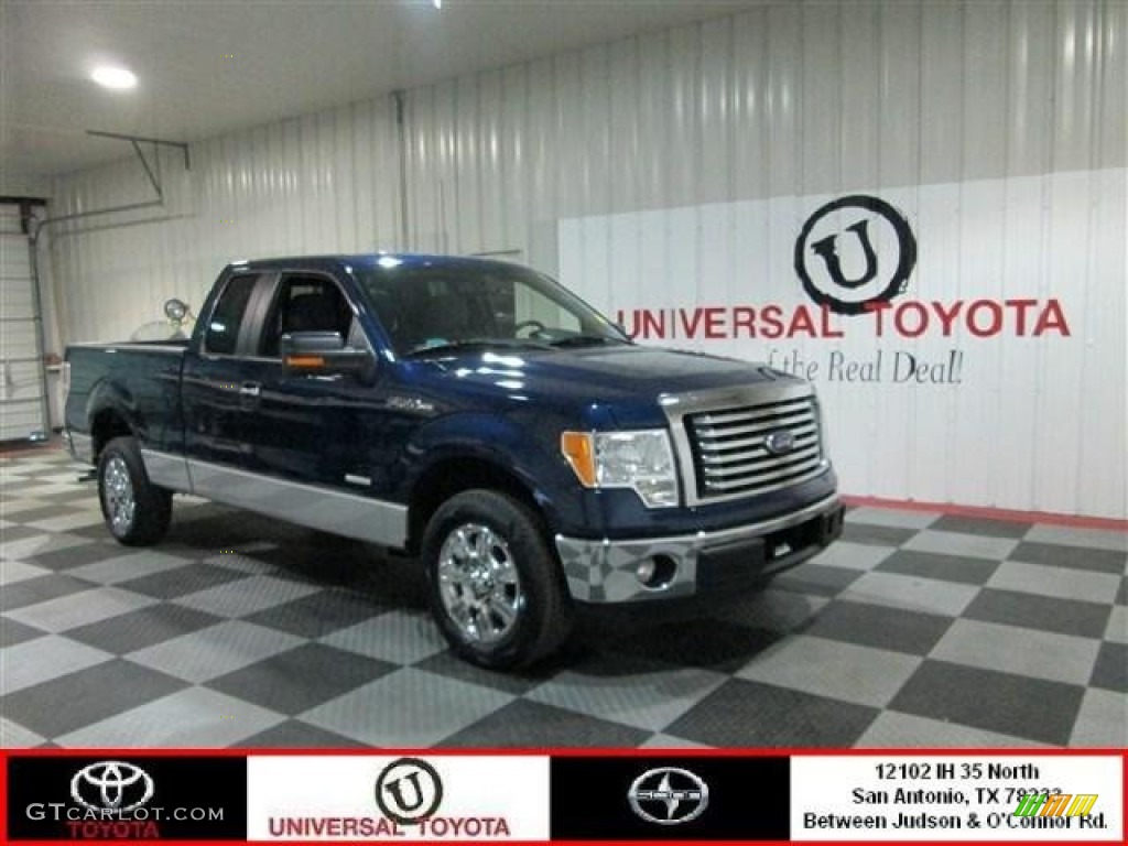 2011 F150 XLT SuperCab - Dark Blue Pearl Metallic / Steel Gray photo #1