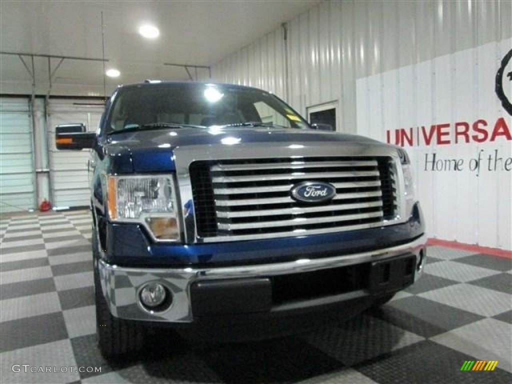 2011 F150 XLT SuperCab - Dark Blue Pearl Metallic / Steel Gray photo #2