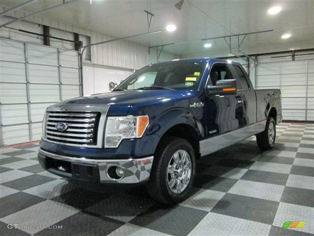 2011 F150 XLT SuperCab - Dark Blue Pearl Metallic / Steel Gray photo #3