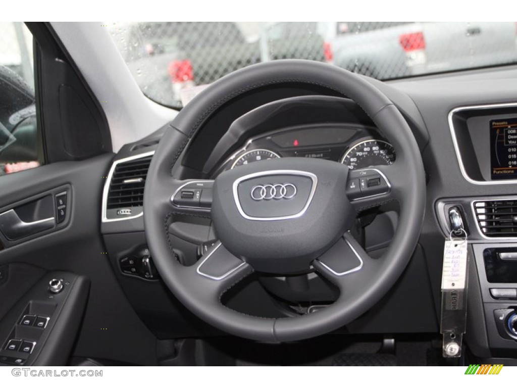2013 Audi Q5 2.0 TFSI quattro Black Steering Wheel Photo #80940912