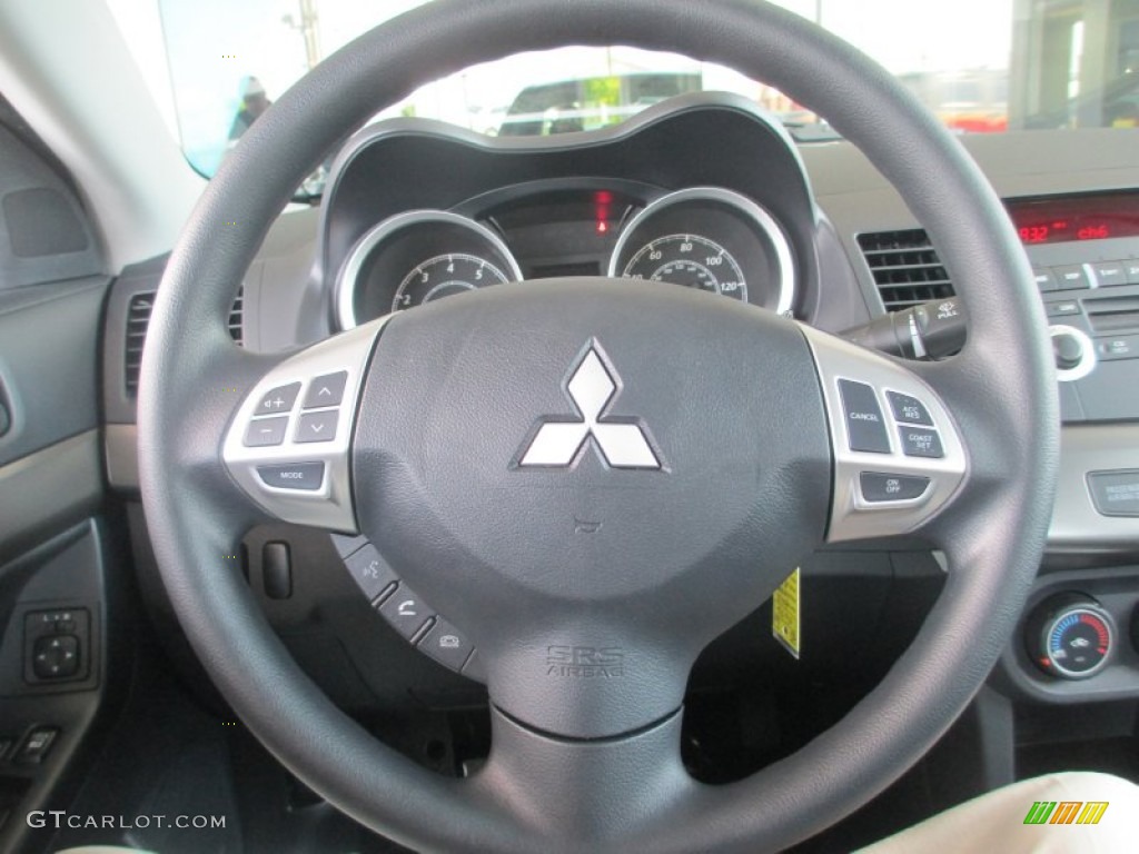 2013 Mitsubishi Lancer ES Black Steering Wheel Photo #80942601