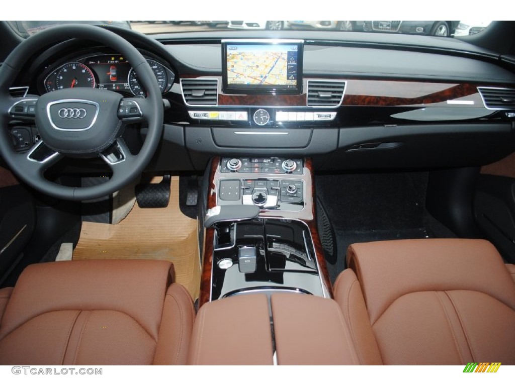 2013 Audi A8 L 4.0T quattro Nougat Brown Dashboard Photo #80945136