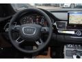 Nougat Brown 2013 Audi A8 L 4.0T quattro Steering Wheel