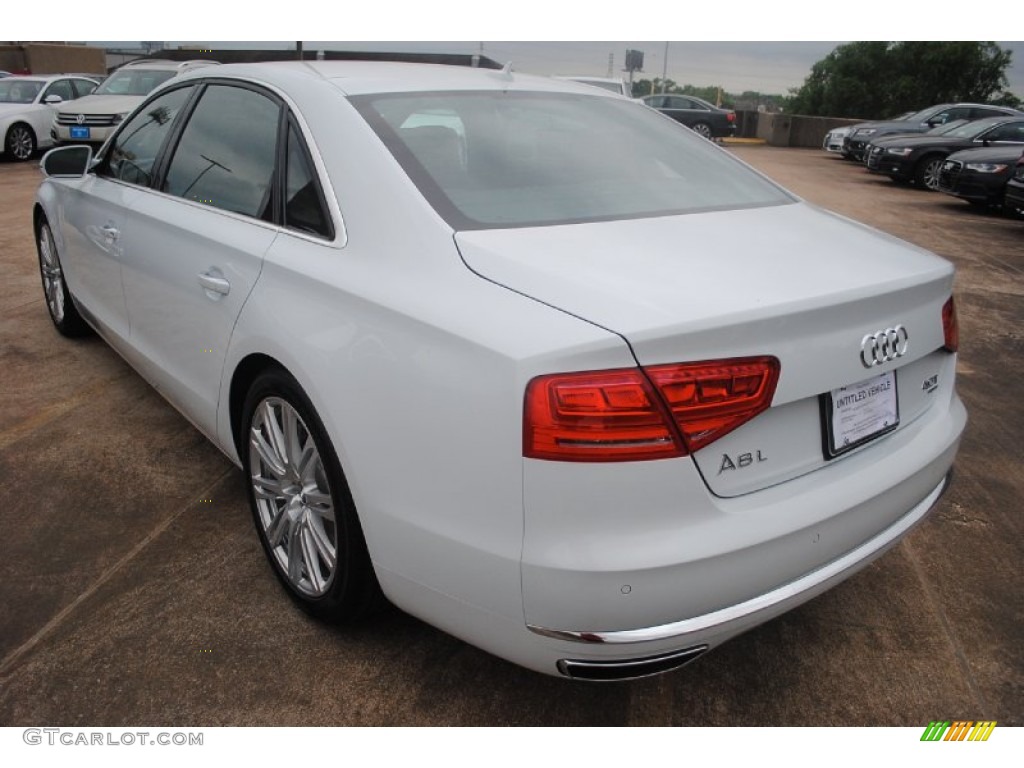 2013 A8 L 4.0T quattro - Glacier White Metallic / Nougat Brown photo #5
