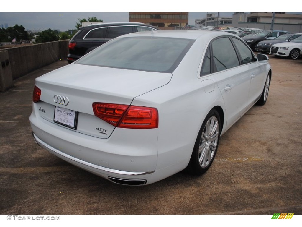 2013 A8 L 4.0T quattro - Glacier White Metallic / Nougat Brown photo #7