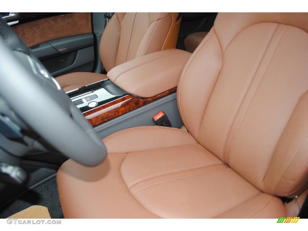 2013 A8 L 4.0T quattro - Glacier White Metallic / Nougat Brown photo #12