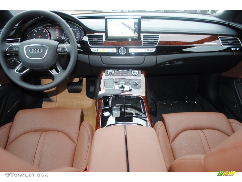 2013 Audi A8 L 4.0T quattro Nougat Brown Dashboard Photo #80945622