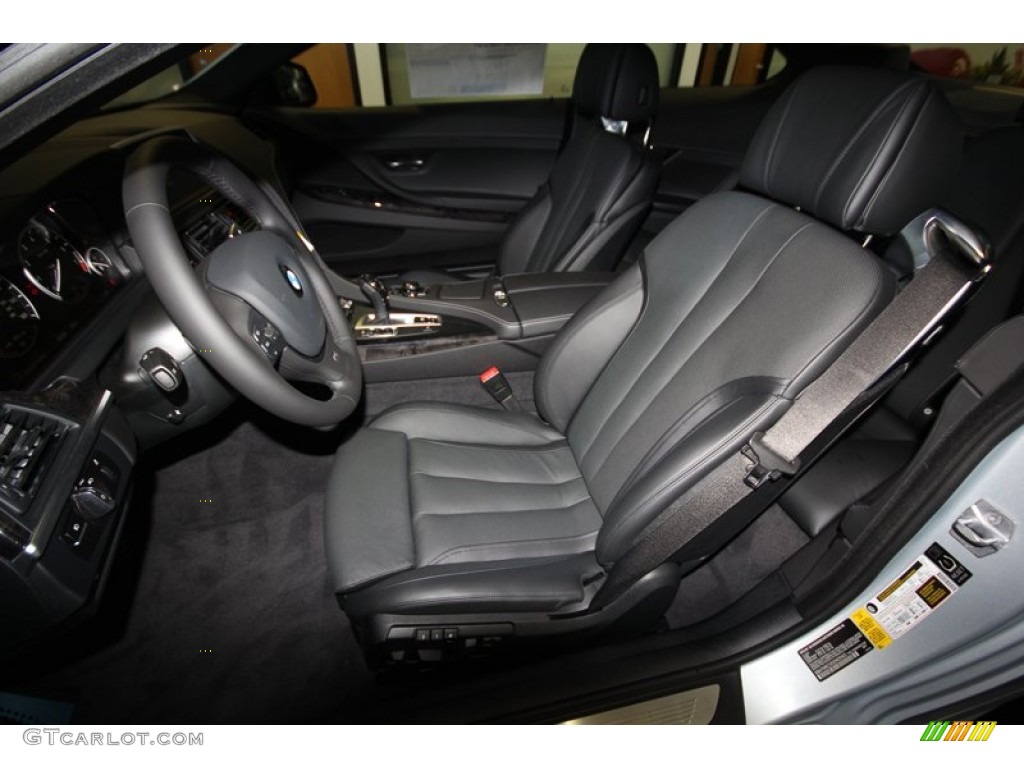 Black Interior 2013 BMW 6 Series 650i Coupe Frozen Silver Edition Photo #80945729