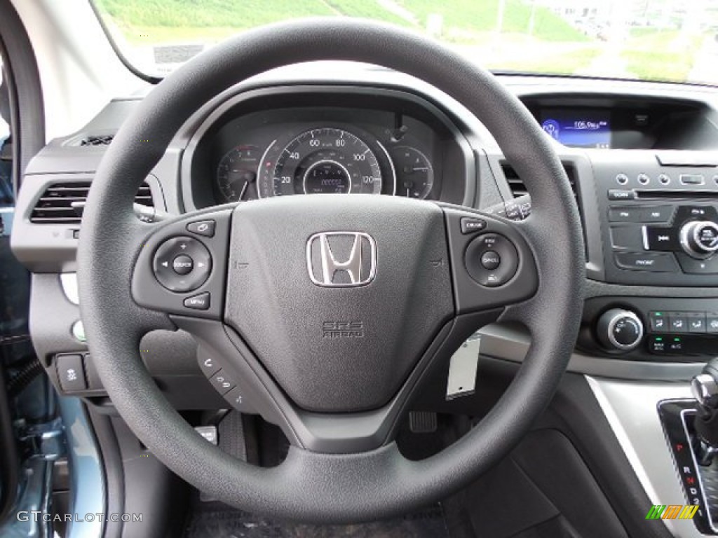 2013 Honda CR-V LX AWD Black Steering Wheel Photo #80945940