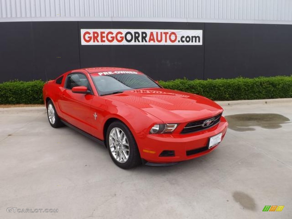 2012 Mustang V6 Premium Coupe - Race Red / Stone photo #1