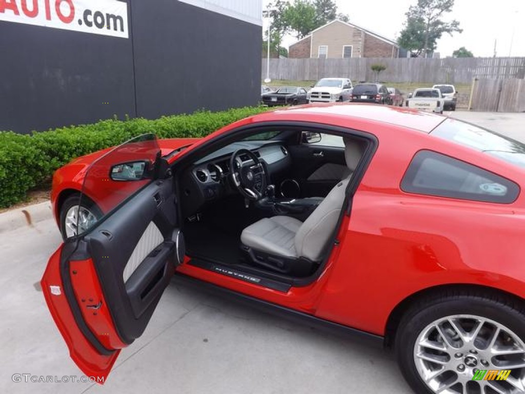 2012 Mustang V6 Premium Coupe - Race Red / Stone photo #10