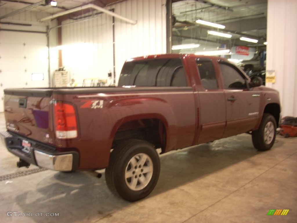 2008 Sierra 1500 SLE Extended Cab 4x4 - Dark Crimson Metallic / Ebony photo #11
