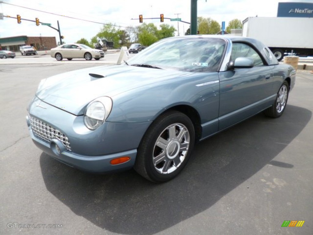 2005 Thunderbird Premium Roadster - Medium Steel Blue Metallic / Black Ink/Light Sand photo #3