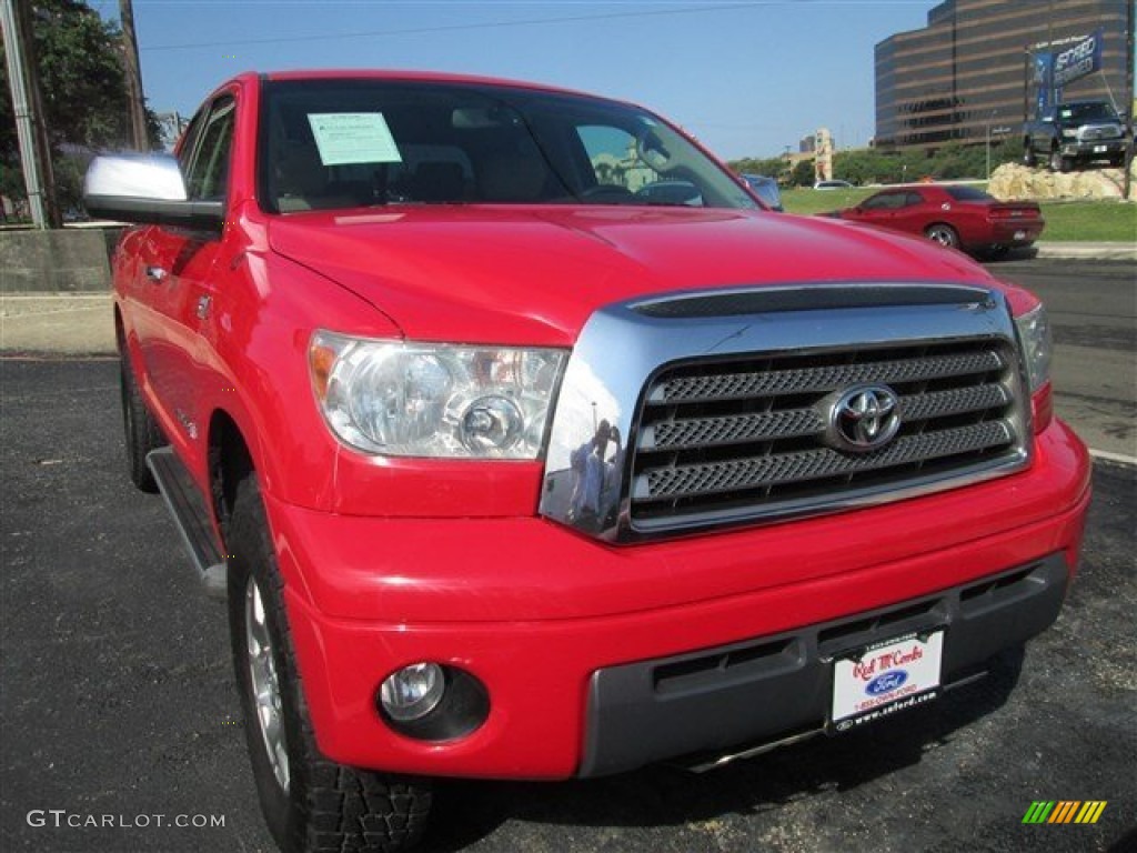 2007 Tundra Limited Double Cab - Radiant Red / Beige photo #4