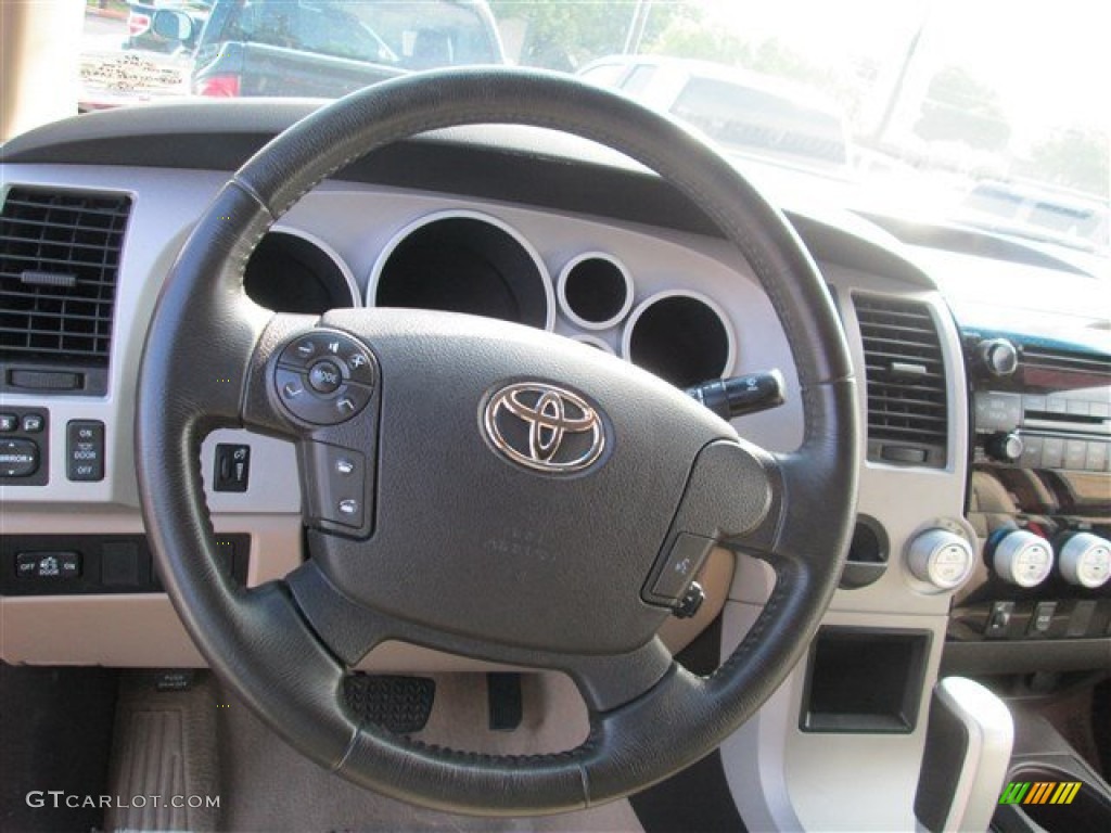 2007 Toyota Tundra Limited Double Cab Beige Steering Wheel Photo #80951764