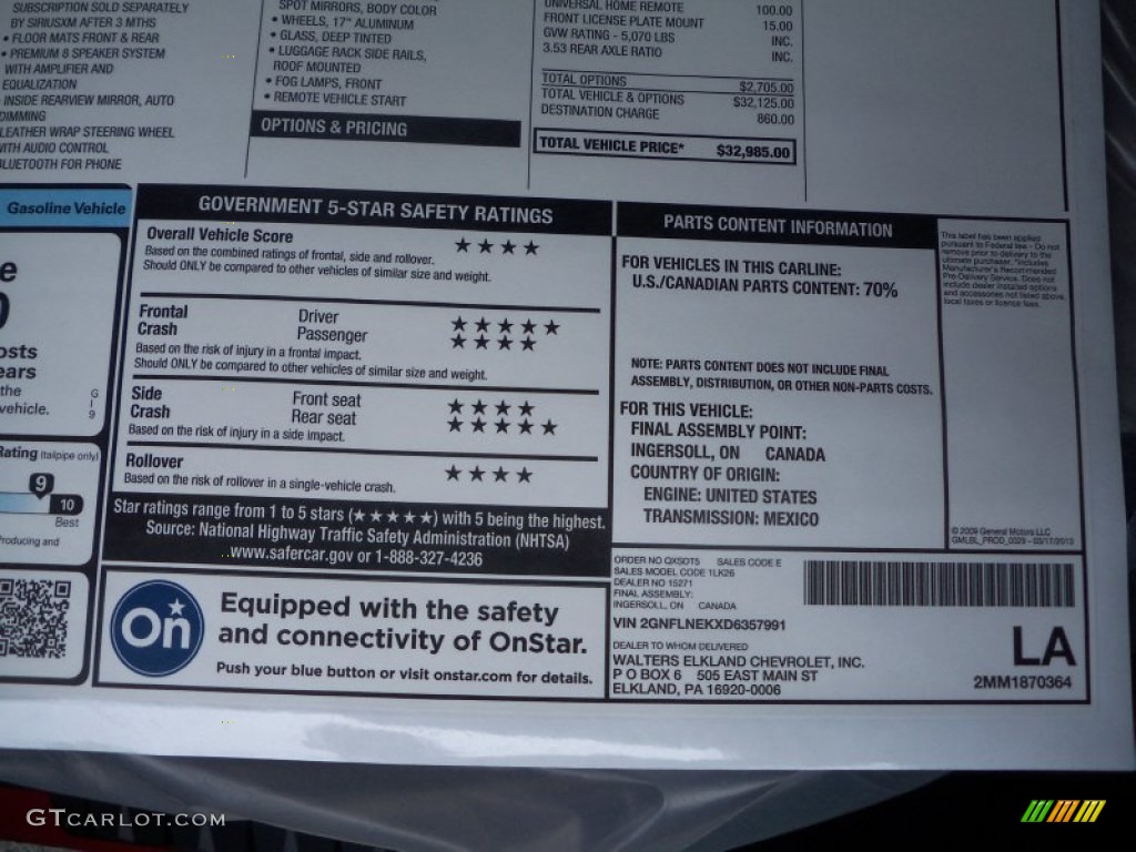 2013 Equinox LT AWD - Crystal Red Tintcoat / Light Titanium/Jet Black photo #35