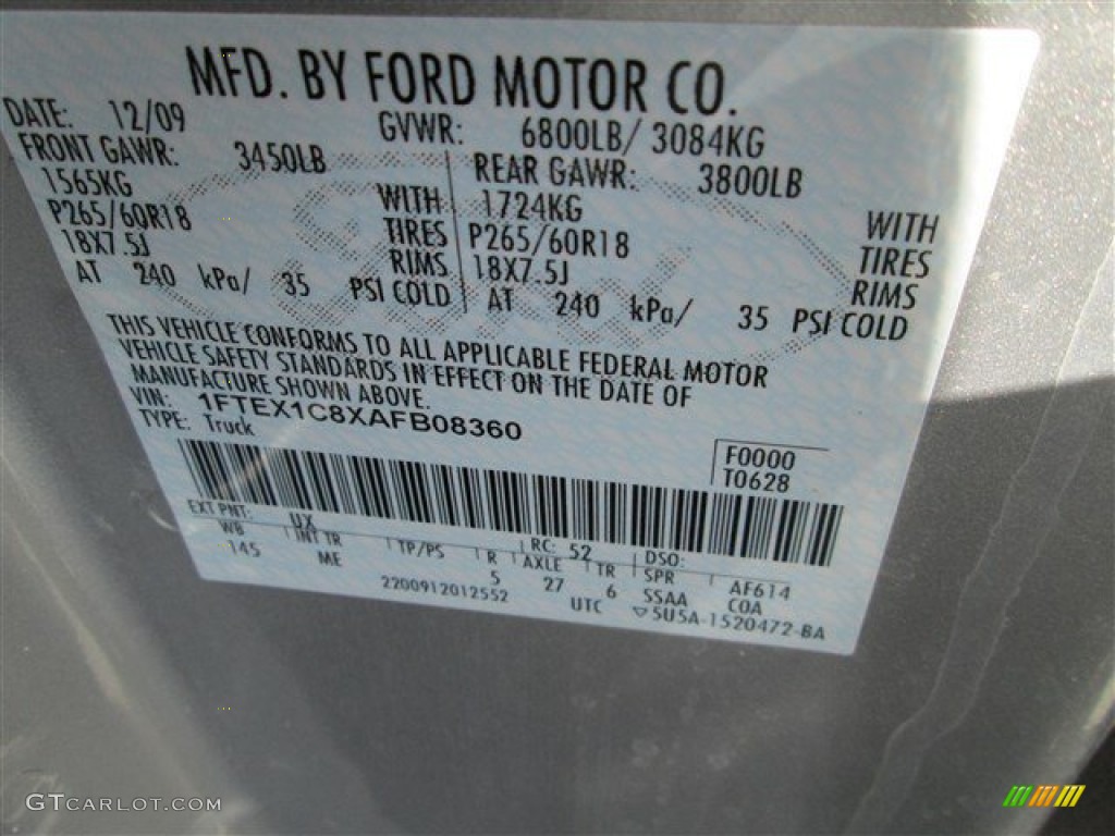 2010 F150 XLT SuperCab - Ingot Silver Metallic / Medium Stone photo #17