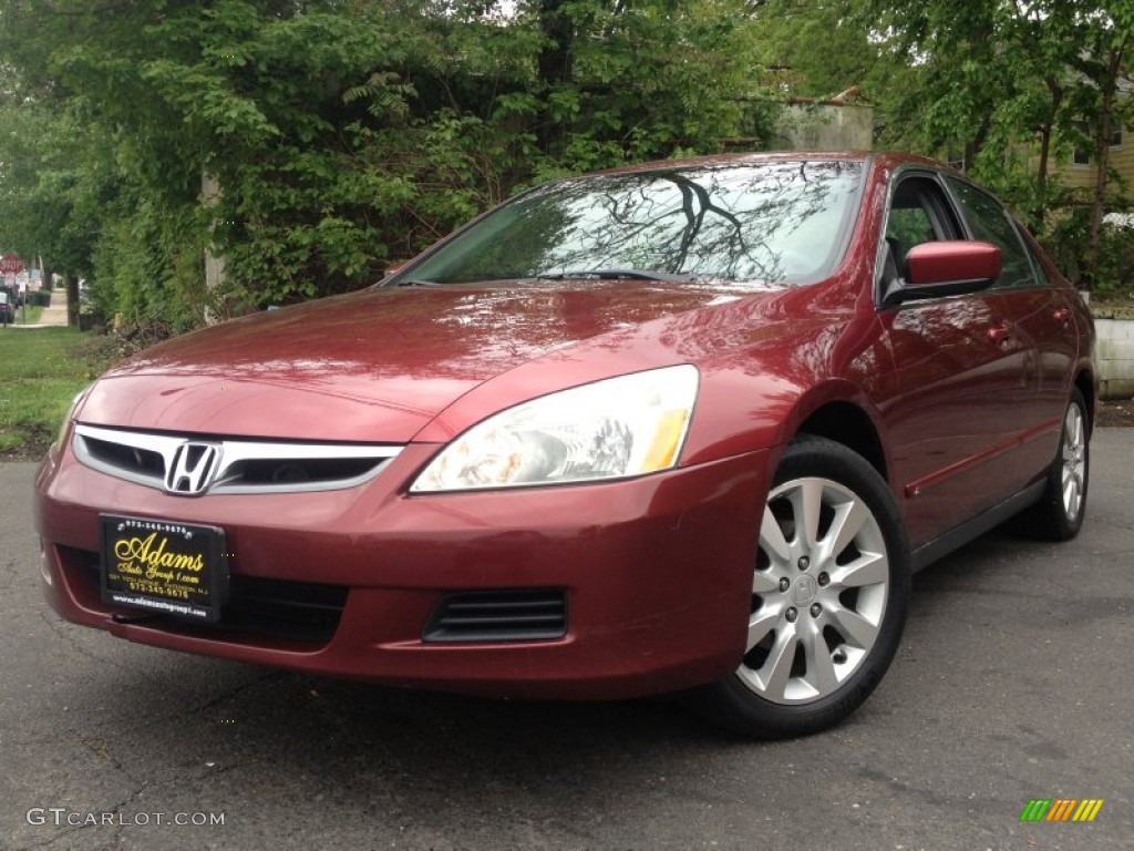 2006 Accord LX V6 Sedan - Redondo Red Pearl / Gray photo #1