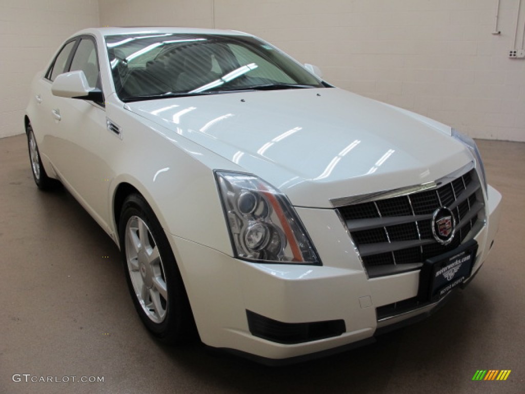 2009 CTS 4 AWD Sedan - White Diamond Tri-Coat / Cashmere/Cocoa photo #1