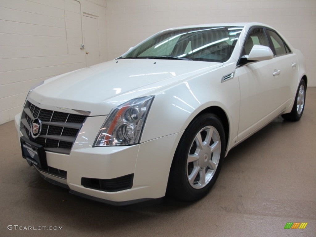 2009 CTS 4 AWD Sedan - White Diamond Tri-Coat / Cashmere/Cocoa photo #3