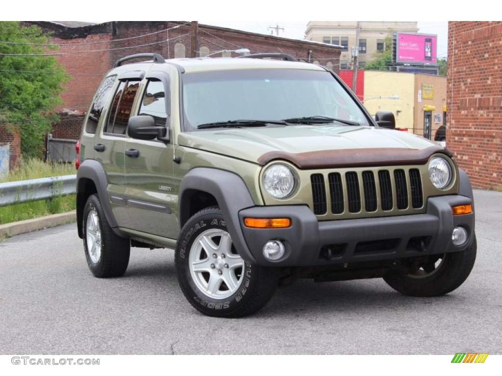 2004 Liberty Sport 4x4 - Cactus Green Pearl / Dark Slate Gray photo #1