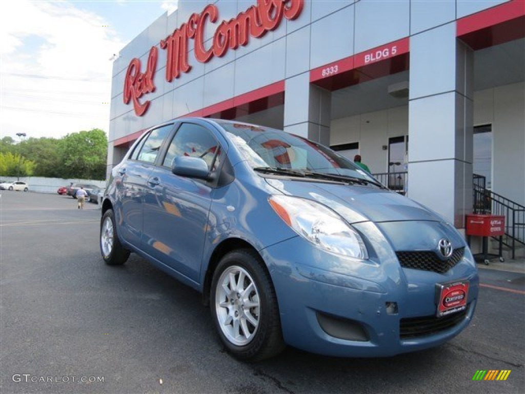 2010 Yaris 5 Door Liftback - Bayou Blue Pearl / Dark Charcoal photo #1