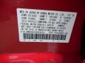 R81: Milano Red 2010 Honda Fit Standard Fit Model Color Code