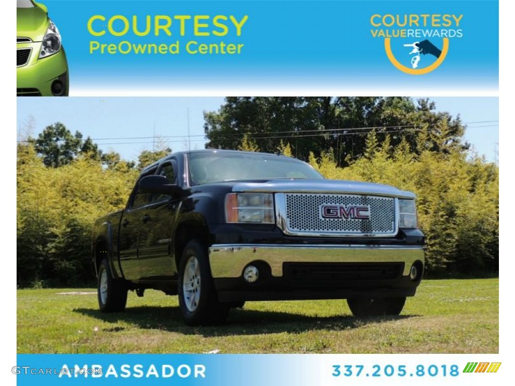 2008 Sierra 1500 SLT Crew Cab 4x4 - Onyx Black / Light Titanium photo #1