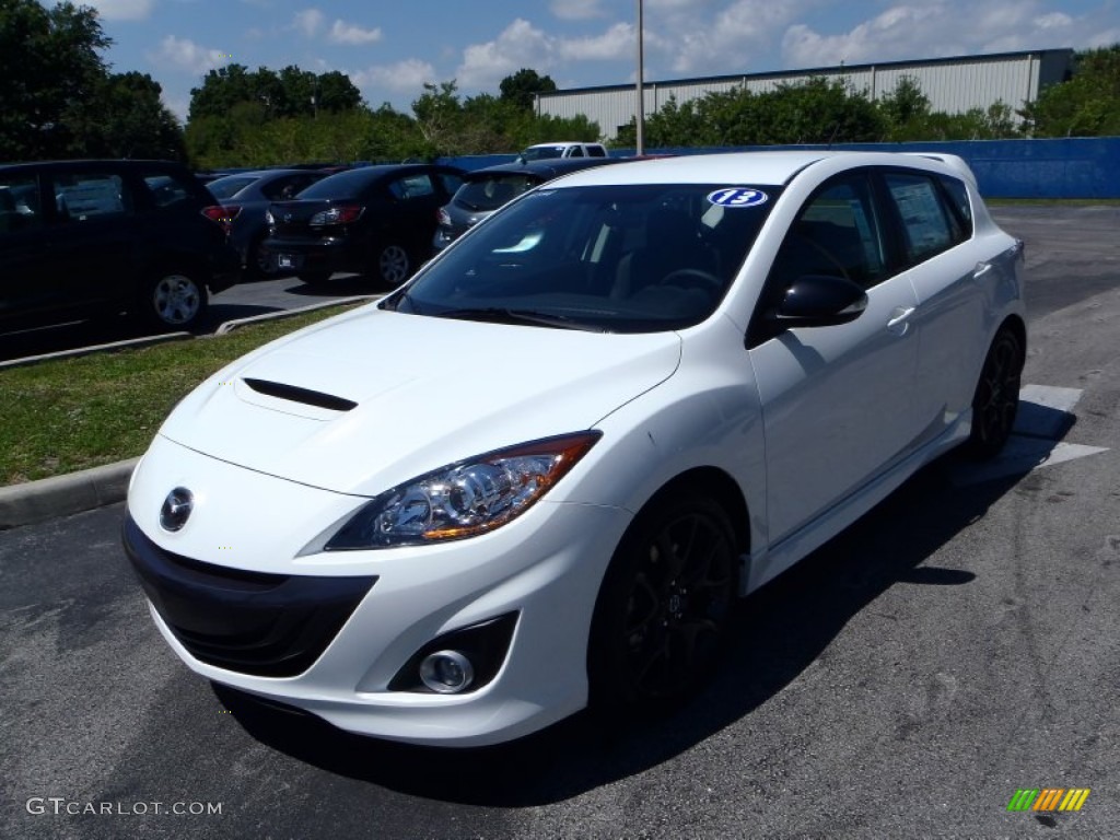 2013 MAZDA3 MAZDASPEED3 - Crystal White Pearl Mica / MAZDASPEED Black MPS Leather photo #1