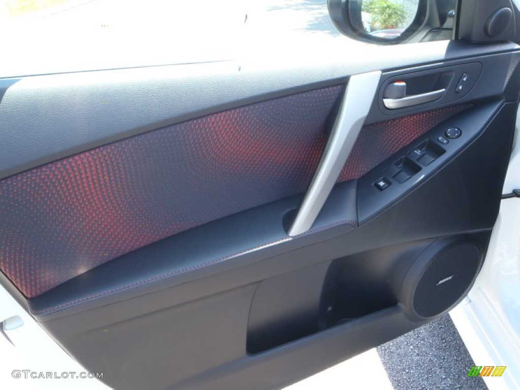 2013 Mazda MAZDA3 MAZDASPEED3 MAZDASPEED Black MPS Leather Door Panel Photo #80972801