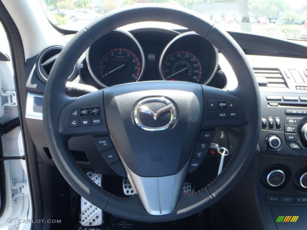 2013 Mazda MAZDA3 MAZDASPEED3 MAZDASPEED Black MPS Leather Steering Wheel Photo #80972972