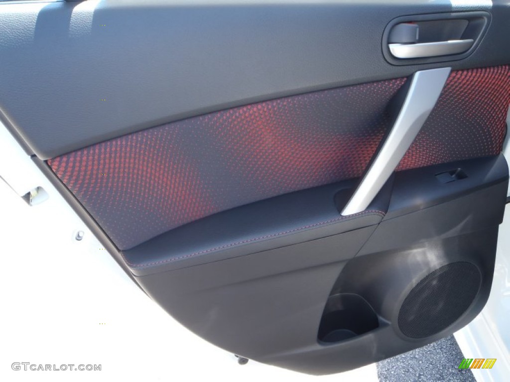 2013 Mazda MAZDA3 MAZDASPEED3 MAZDASPEED Black MPS Leather Door Panel Photo #80973136