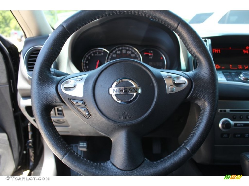 2012 Nissan Maxima 3.5 SV Charcoal Steering Wheel Photo #80974042