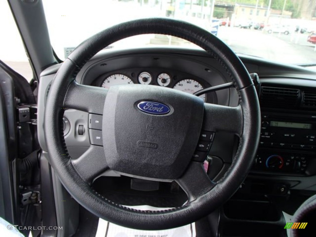 2010 Ford Ranger Sport SuperCab 4x4 Medium Dark Flint Steering Wheel Photo #80974433